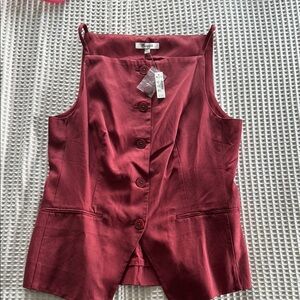 Madewell Burgundy Button-Down Top